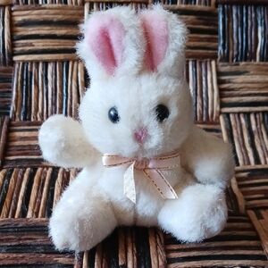 Vintage Russ White and Pink Plush Bunny Rabbit
